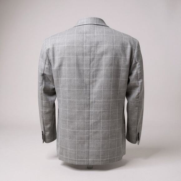Ted Baker Endurance Blazer Jacket 42L Kyle SPJ Gray Windowpane Single Breasted - Picture 4 of 11
